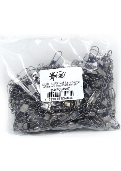 5233 Kilitli Klips 144'LÜ Paket Black Nikel 1