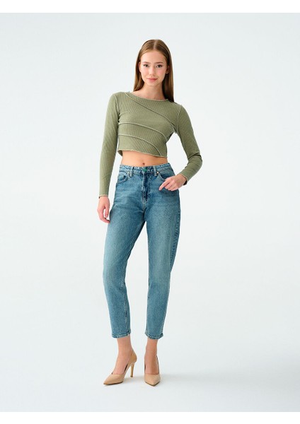 Mom Slim Fit Kadın Pantolon