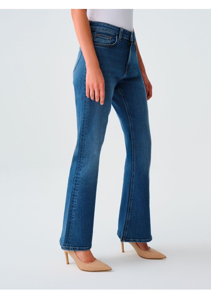 Flare Slim Fit Kadın Pantolon