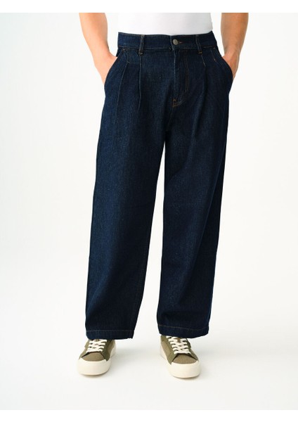 Pleated Jean Balloon Fit Erkek Pantolon