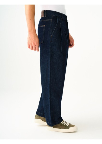 Pleated Jean Balloon Fit Erkek Pantolon