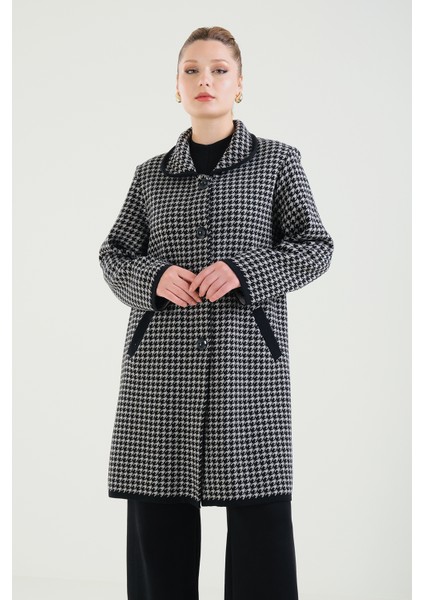 Kadın Çift Cepli Desenli Anne Hırkası Füme fiyatları