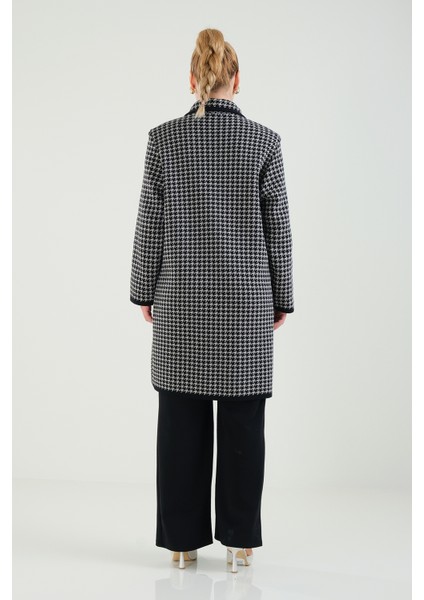 Kadın Çift Cepli Desenli Anne Hırkası Füme fırsatları