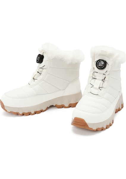 Dry Kadın Krem Bağcıklı Kalın Tabanlı Waterproof Outdoor Bot 24WFD491514