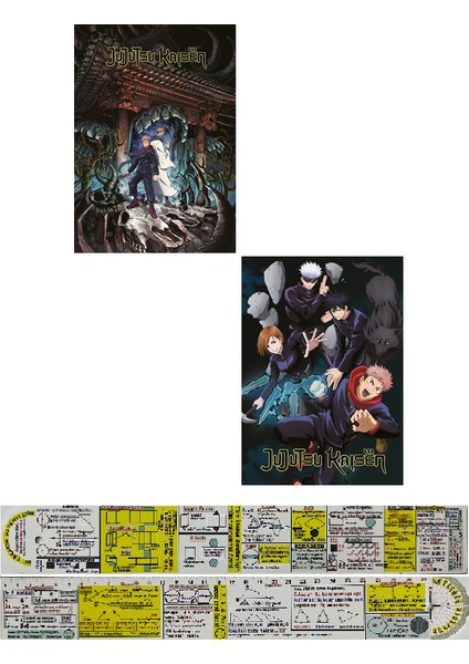 Jujutsu Kaisen Orijinal Gerekli Şeyler Çizgili Defter + Kareli Defter 2'li Set (A4)