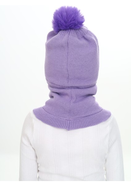 Kız Çocuk Bere Boyunluk Kar Maskesi 4-10 Yaş modelleri