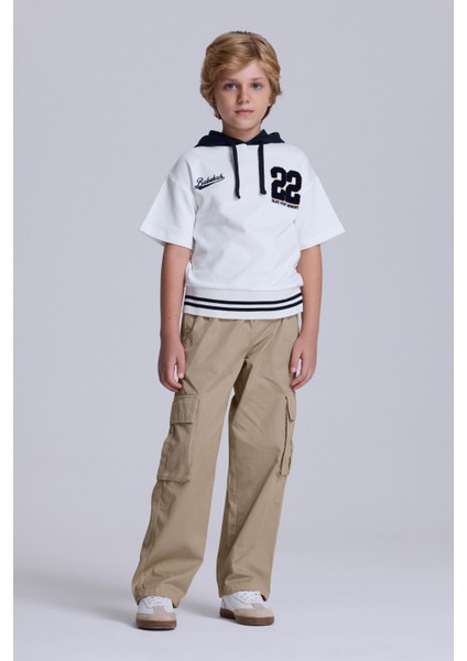 (Kids Boy) Kapüşonlu Kısa Kol Sweatshirt