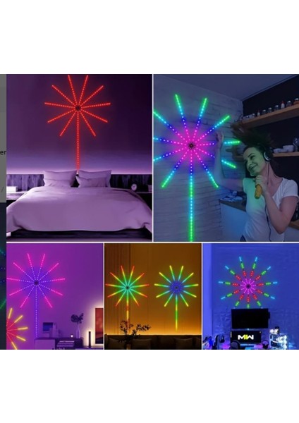 Kumandalı Gökkuşağı Işıkları LED Şerit Rgb Akıllı Dans Işıkları Müzik Parti Ritmi Renkli Işıklar