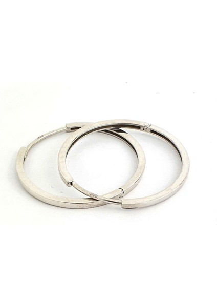 Altın Işçiliği 925AYAR Gümüş Trend Halka Küpe 3cm modelleri