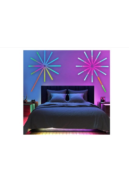 Kumandalı Yıldız Ambiyans Işığı Akıllı LED Şerit Rgb Bluetooth Sese Duyarlı Ritim Gökkuşağı Işığı