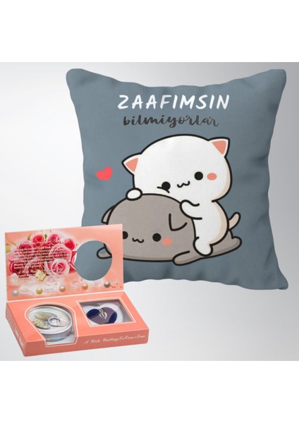 Zaafımsın Bilmiyorlar Puf Yastık & Istiridye Içinde Gerçek Inci Kolye