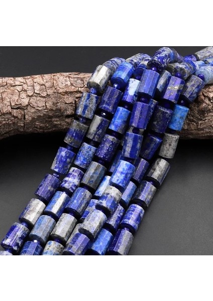 Silindir Faset Kesim Lapi Lazuli Taş Dizisi 6 x 9MM