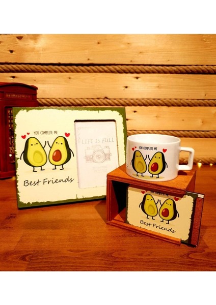 Best Friends Avokado Çerçeve ve Kupa Arkadaşa Hediye
