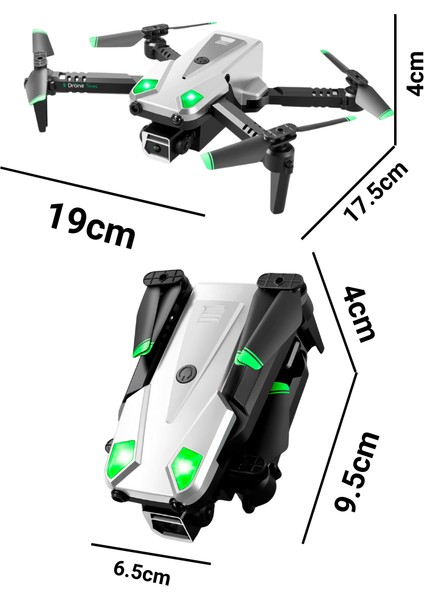 S125 Mini Drone 2 Batarya Ile 20 Dakika Uçuş Süresi Wi-Fı 720P Hd Çift Kameralı drone