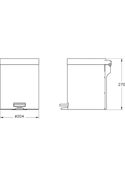 Base 300 A4414936 Çöp Kovası, 5 Litre, Mat Siyah