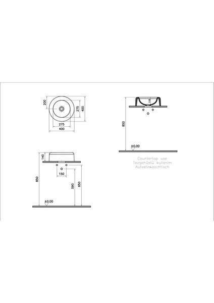 Liquid 7312B403-0016 Çanak Lavabo, 40 cm, Beyaz