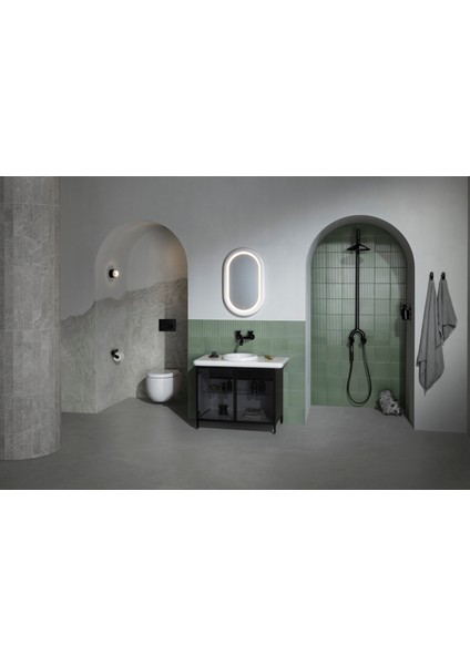 Liquid 66742 Lavabo Dolabı, Ayaklı, Metal Kapaklı, 100 cm