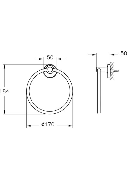 Base 300 A44110 Halka Havluluk, Krom