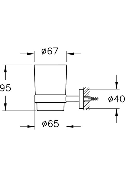 Base 200 A44106 Diş Fırçalığı, Krom