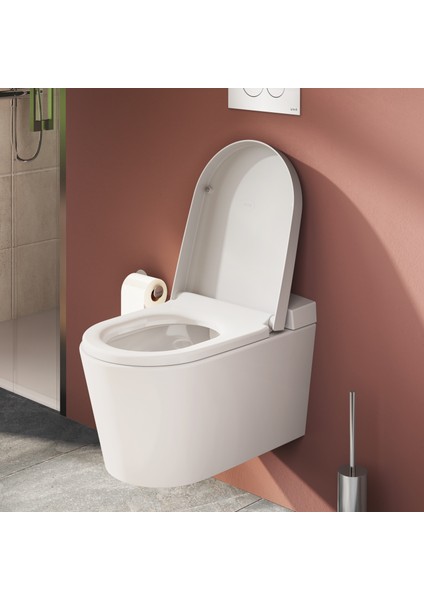 Nest 89-003R009 Klozet Kapağı, Yavaş Kapanır, Kolay Çıkabilir, Beyaz