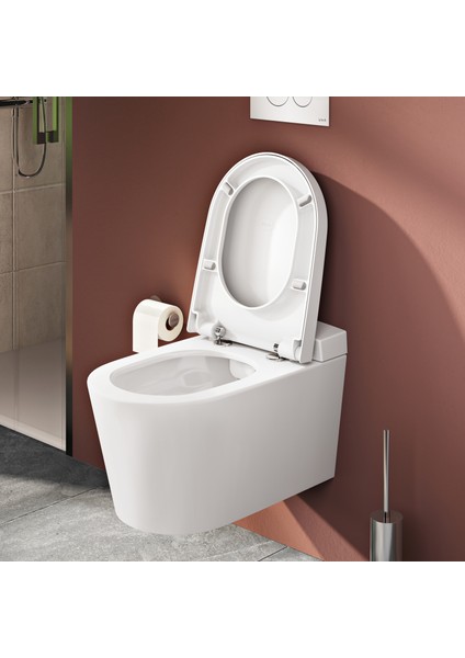Nest 89-003R009 Klozet Kapağı, Yavaş Kapanır, Kolay Çıkabilir, Beyaz
