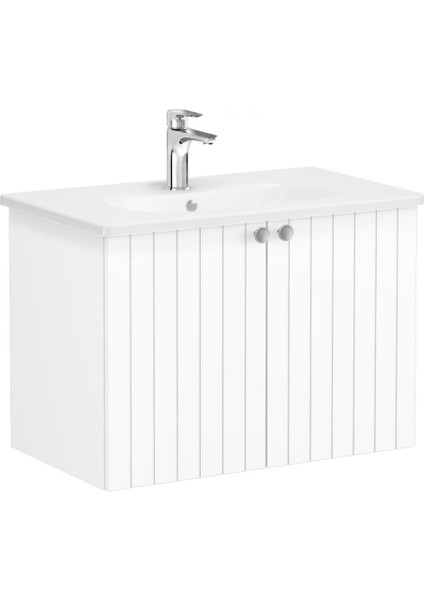 Root Grove 69289 Lavabo Dolabı, Kapaklı, Mat Beyaz, 80 cm