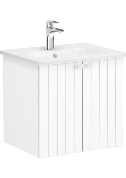 Root Grove 69268 Lavabo Dolabı, Kapaklı, Mat Beyaz, 60 cm