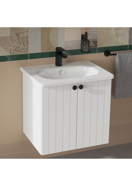 Root Grove 69268 Lavabo Dolabı, Kapaklı, Mat Beyaz, 60 cm fiyatları