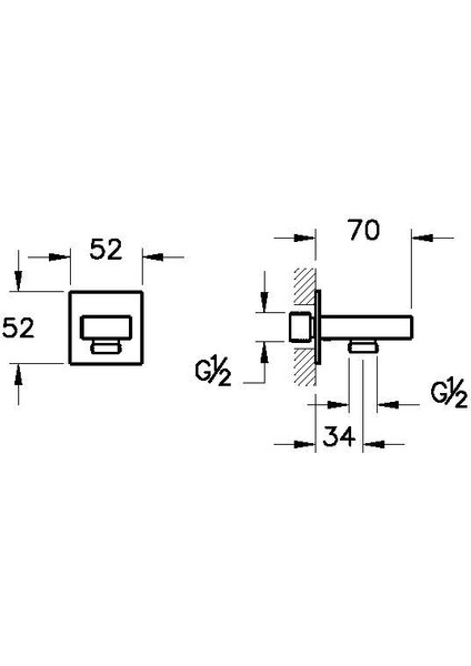 Root Square A4523334 Ankastre El Duşu Çıkışı, Fırçalı Nikel