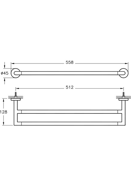 VitrA Minimax A44794 İkili Uzun Havluluk, Krom