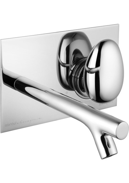 İstanbul A42231 Ankastre Lavabo Bataryası, Uzun, Sıva Üstü, Krom