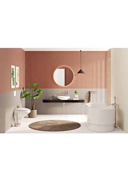 İstanbul A42231 Ankastre Lavabo Bataryası, Uzun, Sıva Üstü, Krom