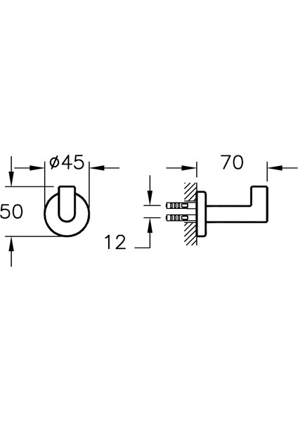 VitrA Minimax A44787 Tekli Askı, Krom