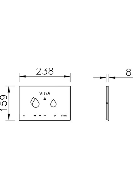 V-Care 748-1501 Akıllı Kumanda Paneli, 8 cm