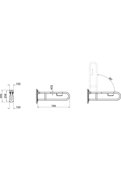 Arkitekta A44468 Katlanabilir Tutunma Barı