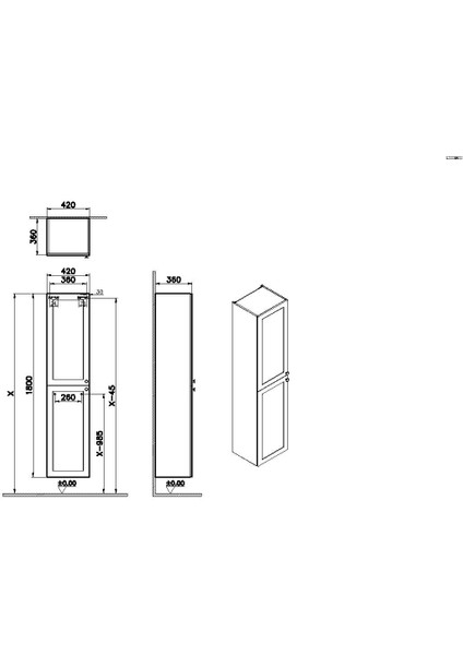 Root 68512 Classic Boy Dolabı, 40 cm, Mat Gri fiyatları