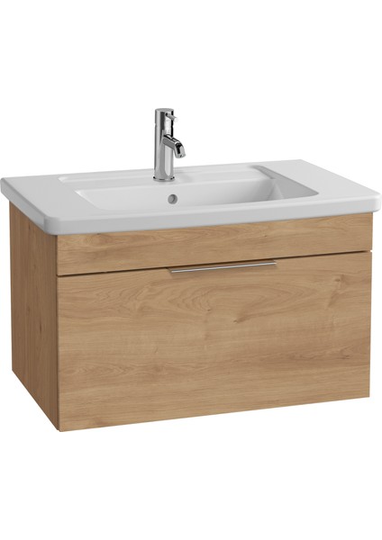 Quadrum 67120 Lavabo Dolabı Çekmeceli, 80 cm, Altın Meşe