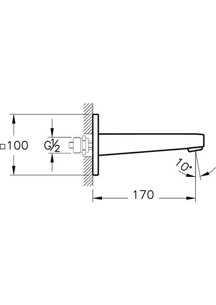 Root Square A4273934 Çıkış Ucu, Fırçalı Nikel