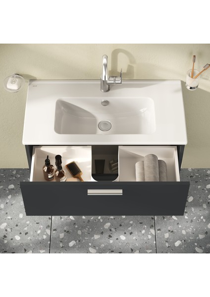 Mia 75100 Banyo Dolabı Seti Çekmeceli 80 cm Antrasit