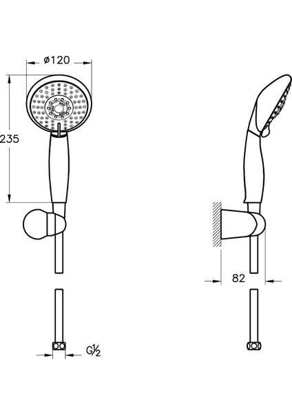 Artema Cozy A45681 5F El Duşu Takımı, Krom