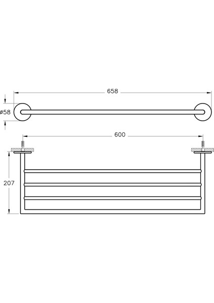 Origin A44899 Üçlü Havluluk, Krom