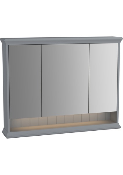 Valarte 62235 Aydınlatmalı Dolaplı Ayna, 100 cm, Mat Gri