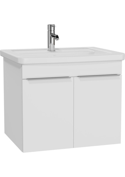 Quadrum 62539 Lavabo Dolabı, Kapaklı, 65 cm, Parlak Beyaz