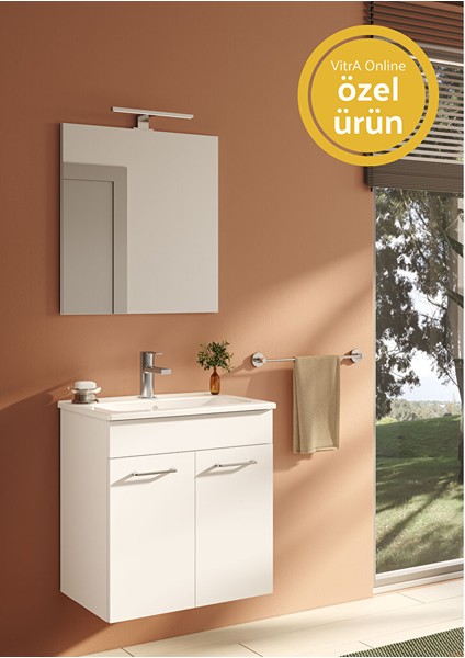 Ardea 67074 Banyo Dolabı Seti Kapaklı 60 cm Parlak Beyaz