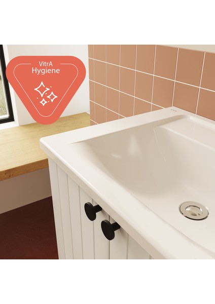 Integra 7055B003-0001 Etajerli Lavabo, Beyaz, 60x47 cm