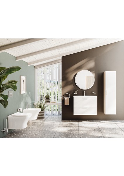 Mia 66166 Boy Dolabı 35 cm Parlak Beyaz