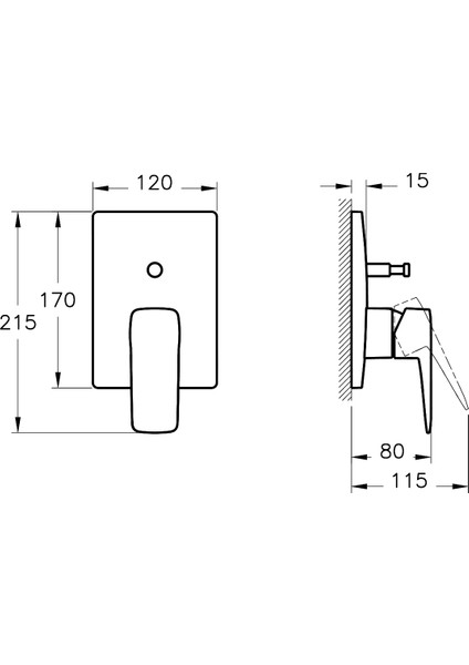 Artema Root Square  A4275236 Ankastre Banyo Bataryası, Sıva Üstü Grubu, Mat Siyah