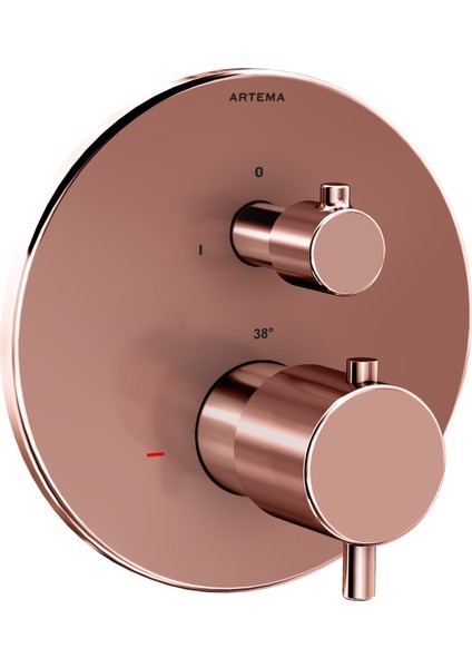 Root Round A4325829 Ankastre Termostatik Banyo Bataryası Soft Bakır