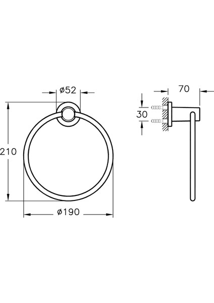 VitrA Ilia A44394 Halka Havluluk, Krom