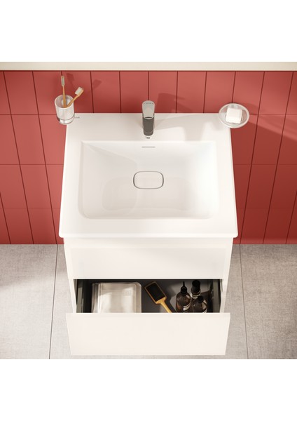 Metropole Pure 67335 Lavabo Dolabı, 2 Çekmeceli, Parlak Beyaz, 60 cm fırsatları